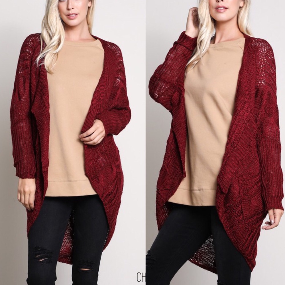 VANDA Softest Knit Cardigan - WINE - Picture 2 of 4